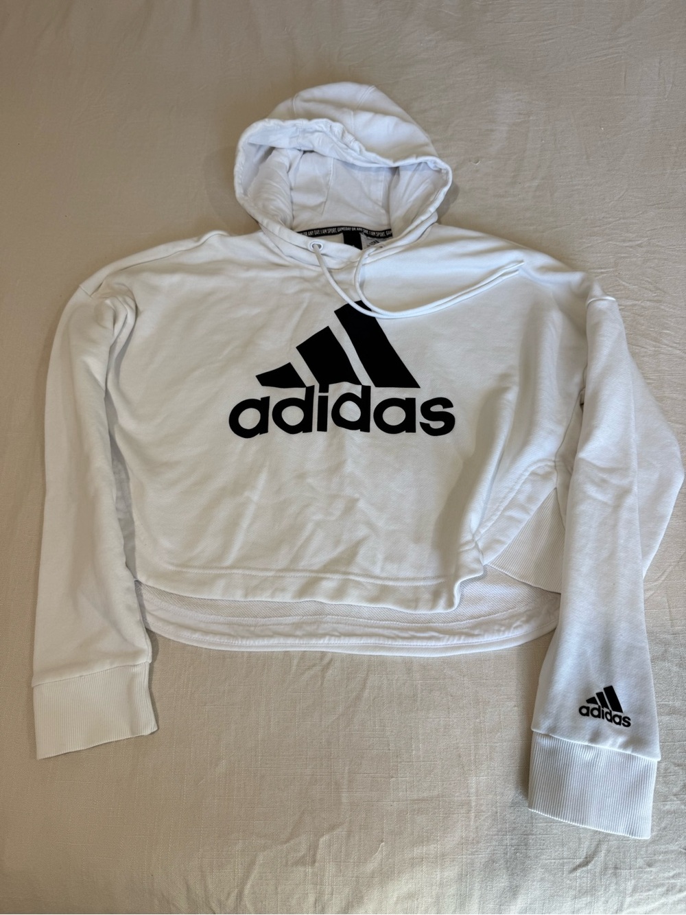 adidas I Am Sport Gameday or Any Day Cropped Hoodie White Medium